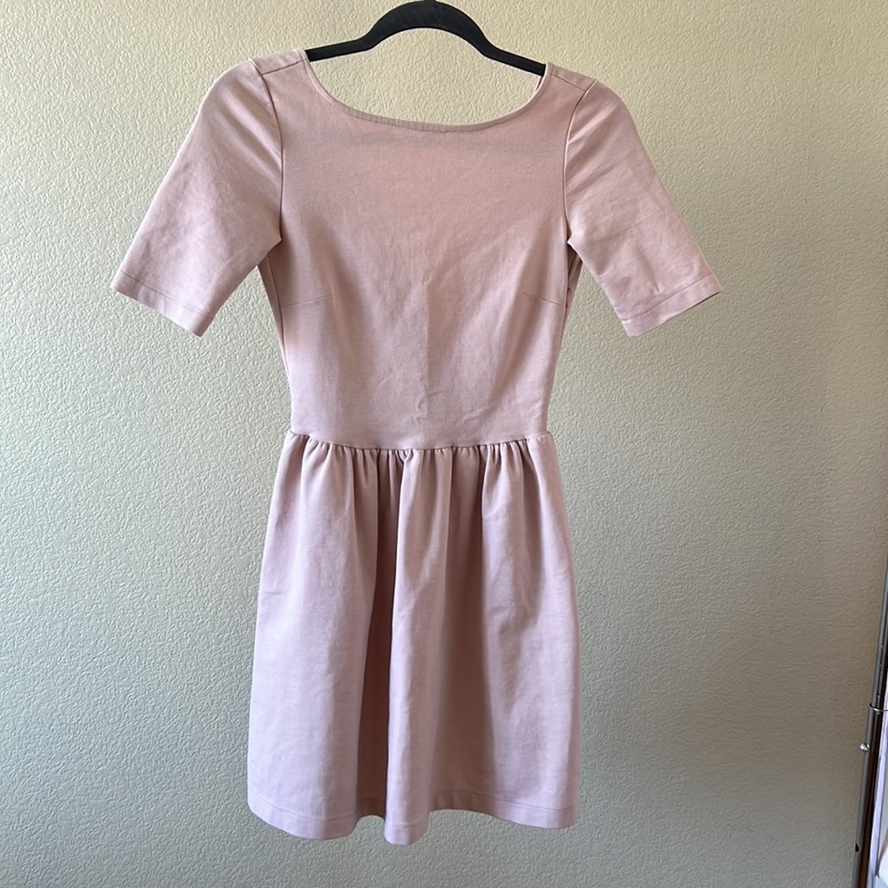 Short Sleeve Blush Pink A-Line Dress